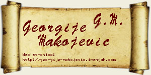 Georgije Makojević vizit kartica